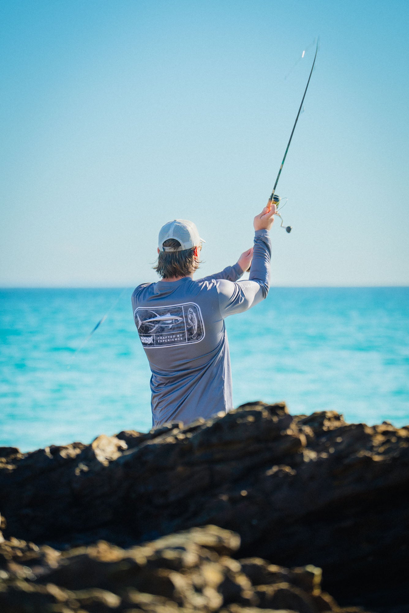 High-Tech Fishing Shirt with Tackle Box - Graphite Performance Wear for Outdoor Anglers | Perfect for Bass Fishing, Fly Fishing & Saltwater Adventures