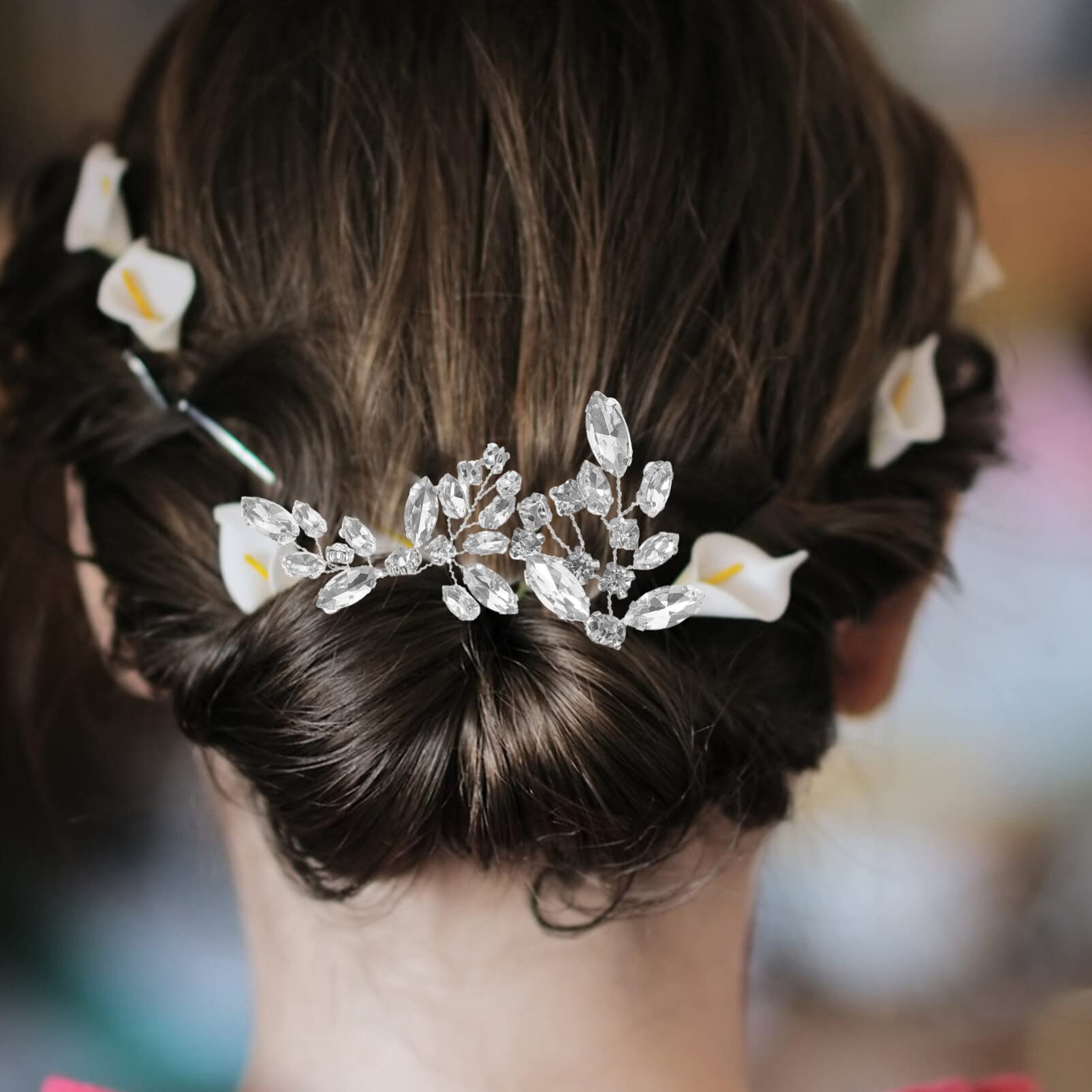 Beaupretty 3-Piece Crystal Bridal Hairpin Set for Women - Elegant Wedding Hair Accessories for Buns, Updos & Special Occasions - Perfect for Brides, Prom & Formal Events