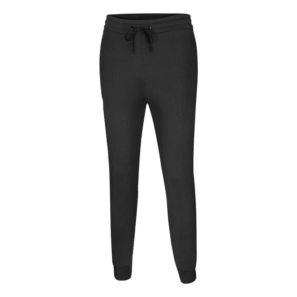 Men's Printed Casual Overalls - Sporty Work Pants with Pockets & Splicing Design (Black, Large) | Perfect for Outdoor Activities, Workwear & Street Style Fashion
