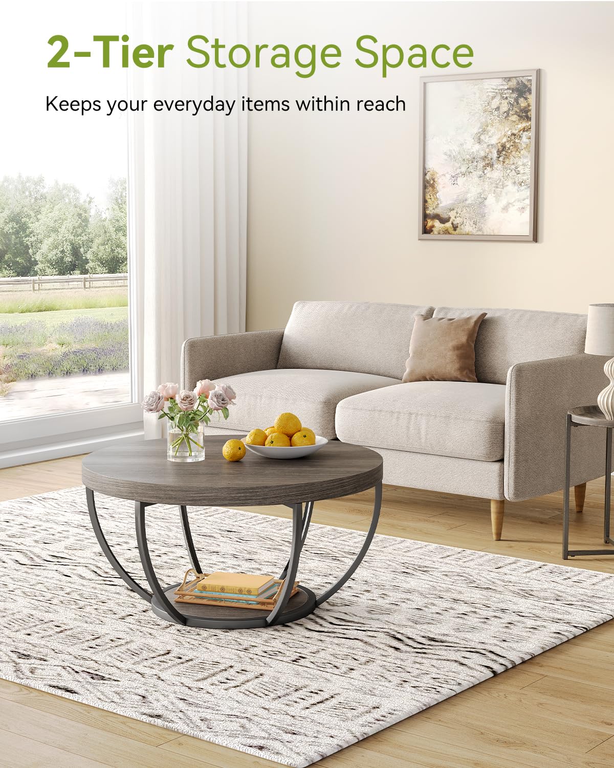Round Coffee Table for Living Room - 32
