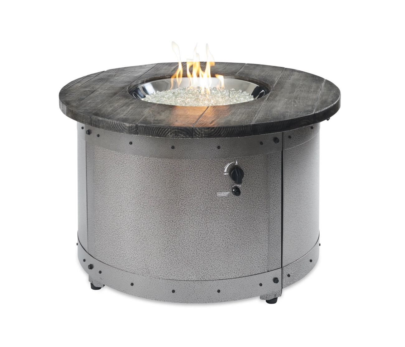 The Outdoor Greatroom Company Edison Round Gas Fire Pit Table - Outdoor Patio Heater for Backyard, Deck, and Garden - Perfect for Entertaining and Relaxing