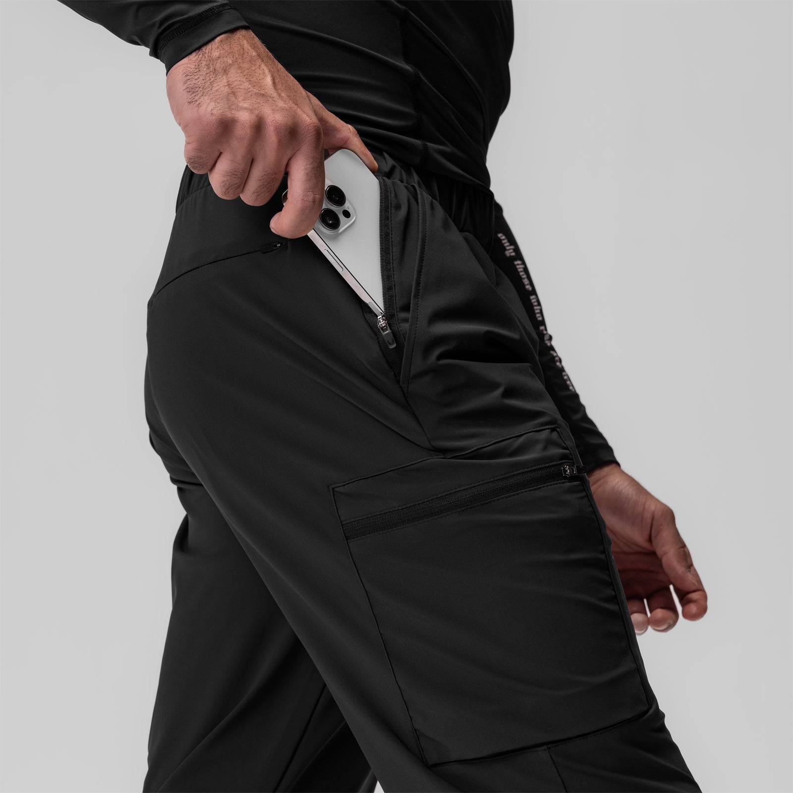 Tetra Lite® Standard Zip Jogger Pants for Men & Women - Black | Lightweight Comfortable Running Joggers for Gym, Workout & Casual Wear
