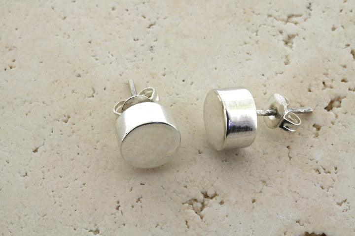 Sterling Silver Circle Cylinder Stud Earrings for Women - Perfect for Casual, Office & Party Wear