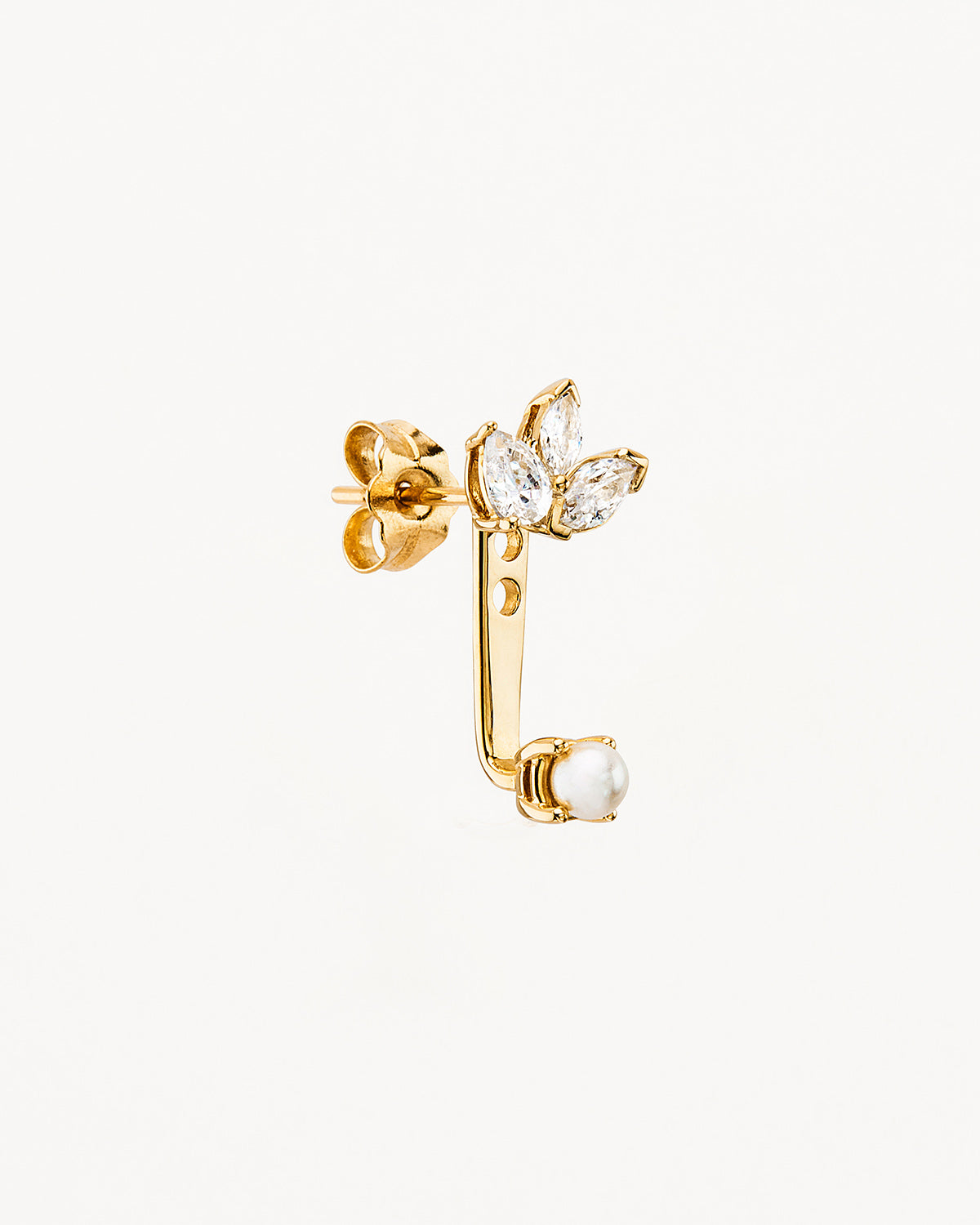 14K Solid Gold Lab Grown Diamond Ear Jacket - Elegant Floral Design for Women | Perfect for Weddings, Parties & Everyday Luxury Jewelry
