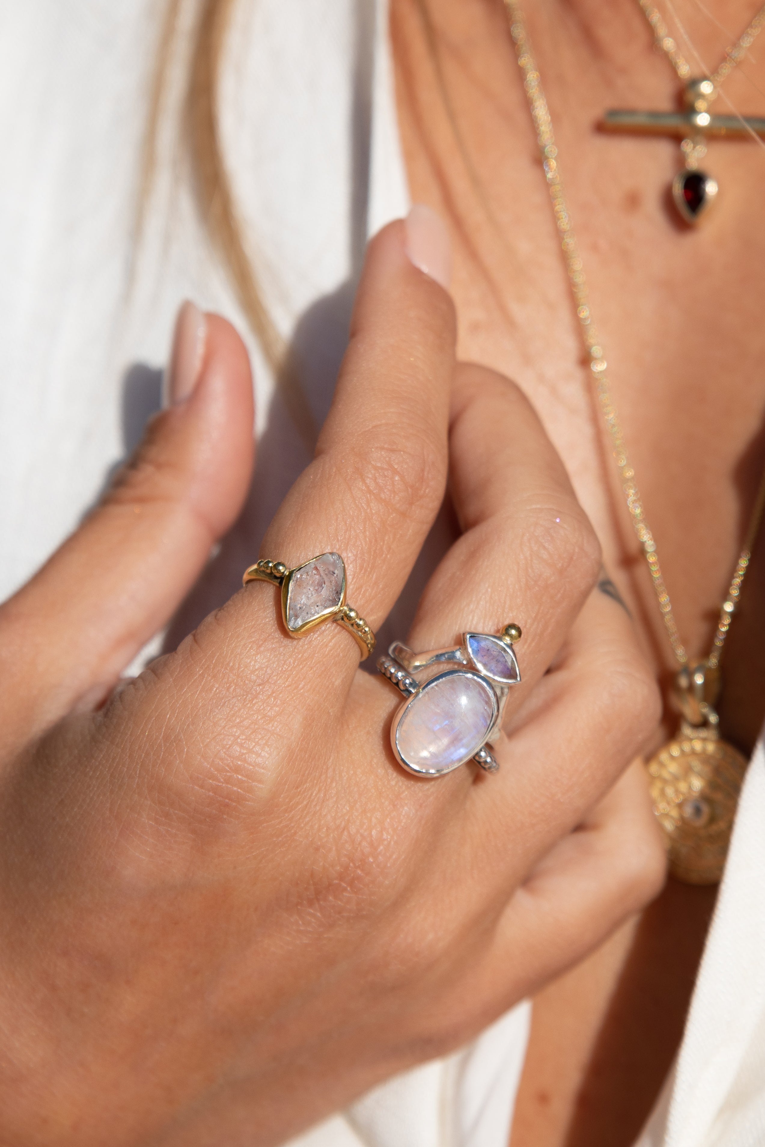 Natural Herkimer Diamond 14K Gold Ring for Women - Elegant Jewelry Gift for Birthday, Anniversary & Special Occasions
