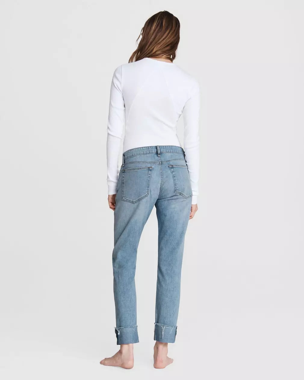 Dre Low Rise Boyfriend Jeans - Tulip Wash Distressed Denim Pants for Women | Casual Everyday Wear & Street Style Outfits
