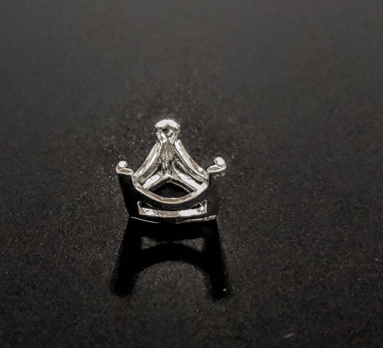 14K Gold or Sterling Silver 11mm Trillion Cut Prong Setting for DIY Jewelry - Custom Ring, Earring, Pendant Making (144-185) - Perfect for Engagement Rings, Wedding Bands & Handmade Jewelry Designs