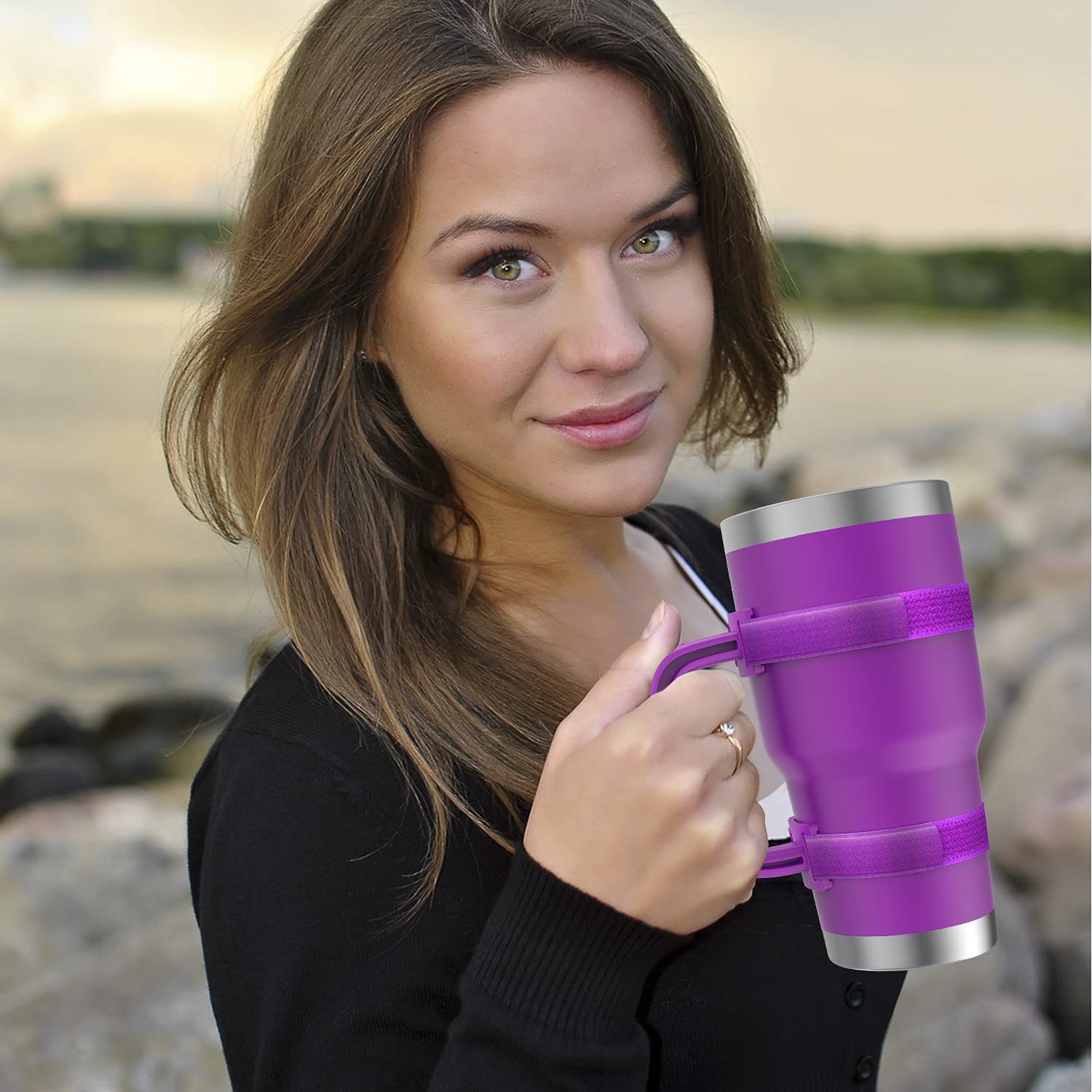 20 Oz 30 Oz 40 Oz Insulated Tumbler with Adjustable Handle - Fits YETI, RTIC, Ozark Trail & All Brands - Perfect for Travel, Camping & Outdoor Adventures