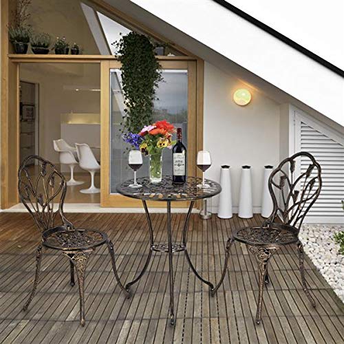 3-Piece All-Weather Bistro Table Set - Indoor/Outdoor Patio Furniture with Coffee Table for Porch, Poolside, Backyard & Garden - Perfect for Outdoor Dining, Coffee Dates & Relaxing Conversations