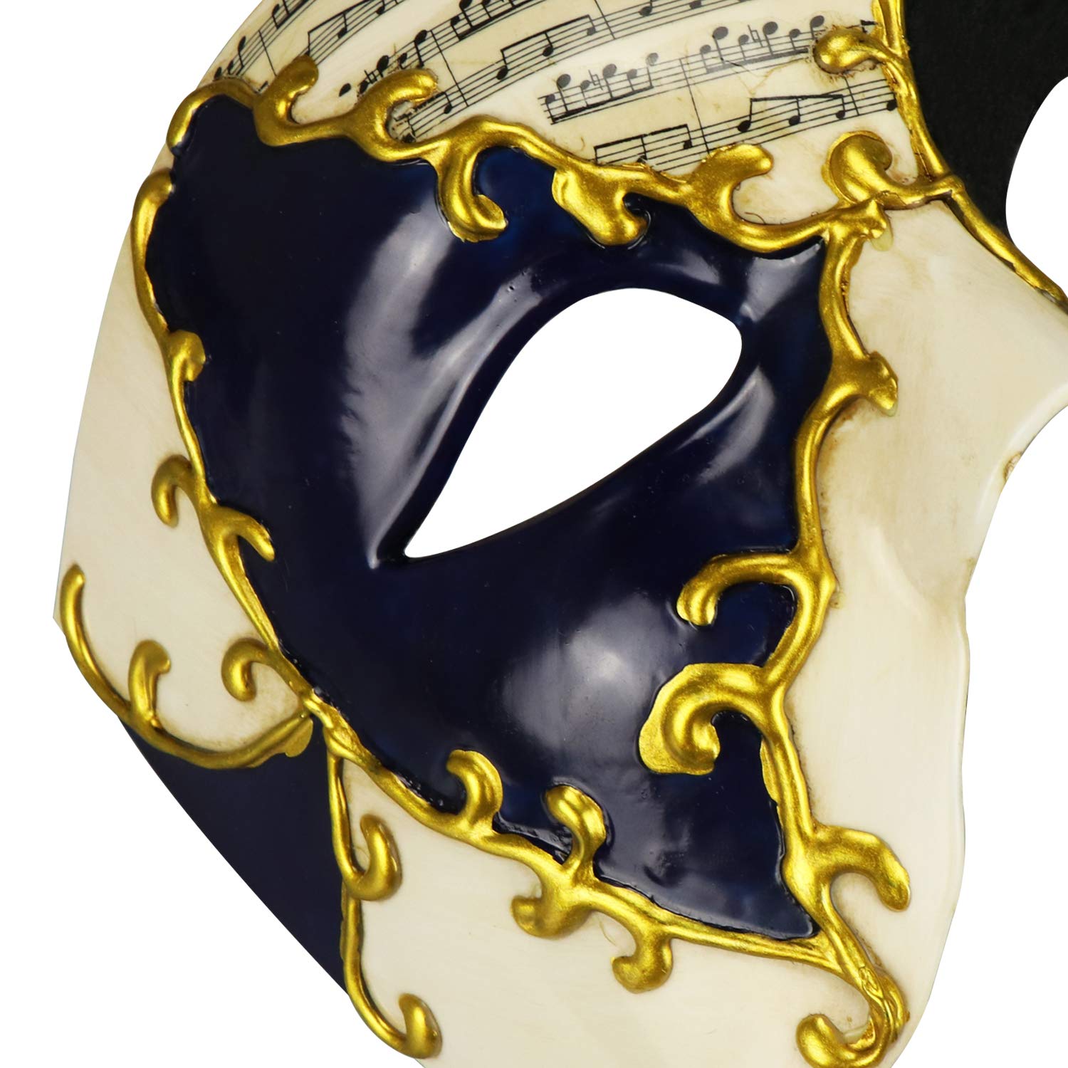 Vintage Venetian Carnival Masquerade Mask - Phantom of the Opera Inspired Half Face Mask for Men, Gothic Halloween Costume Accessory, Cosplay & Mardi Gras Party