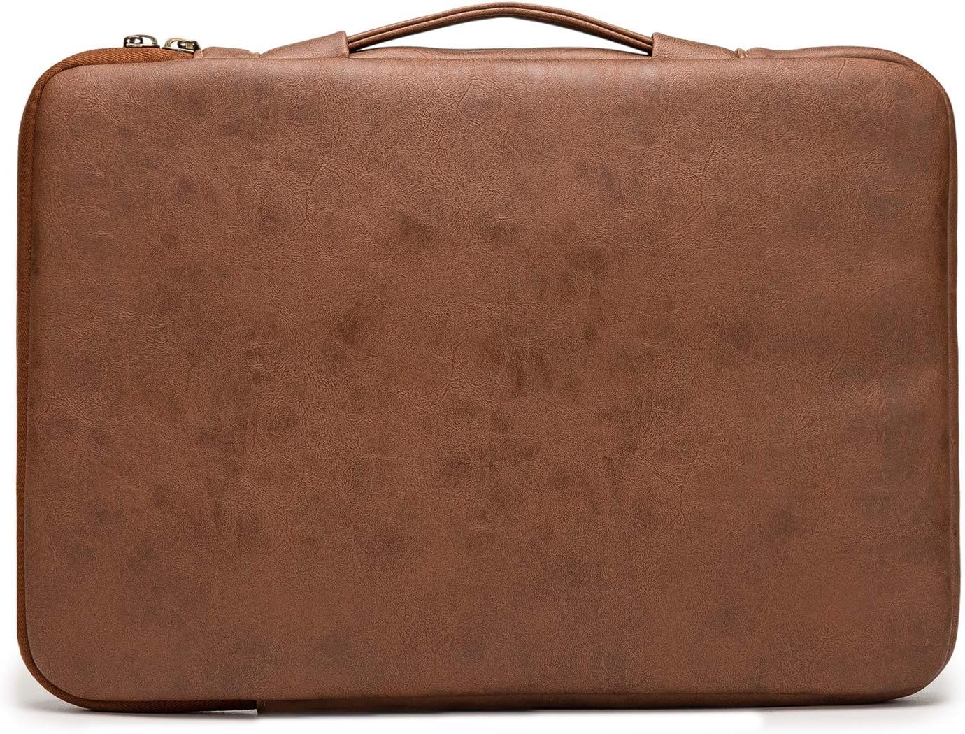**Kinmac 360° Waterproof Laptop Sleeve Case with Handle - Shockproof & Scratch-Resistant Protection for 12.5-13.3 Inch MacBook, Dell, HP (Coffee PU Leather) - Perfect for Travel, Office & School**