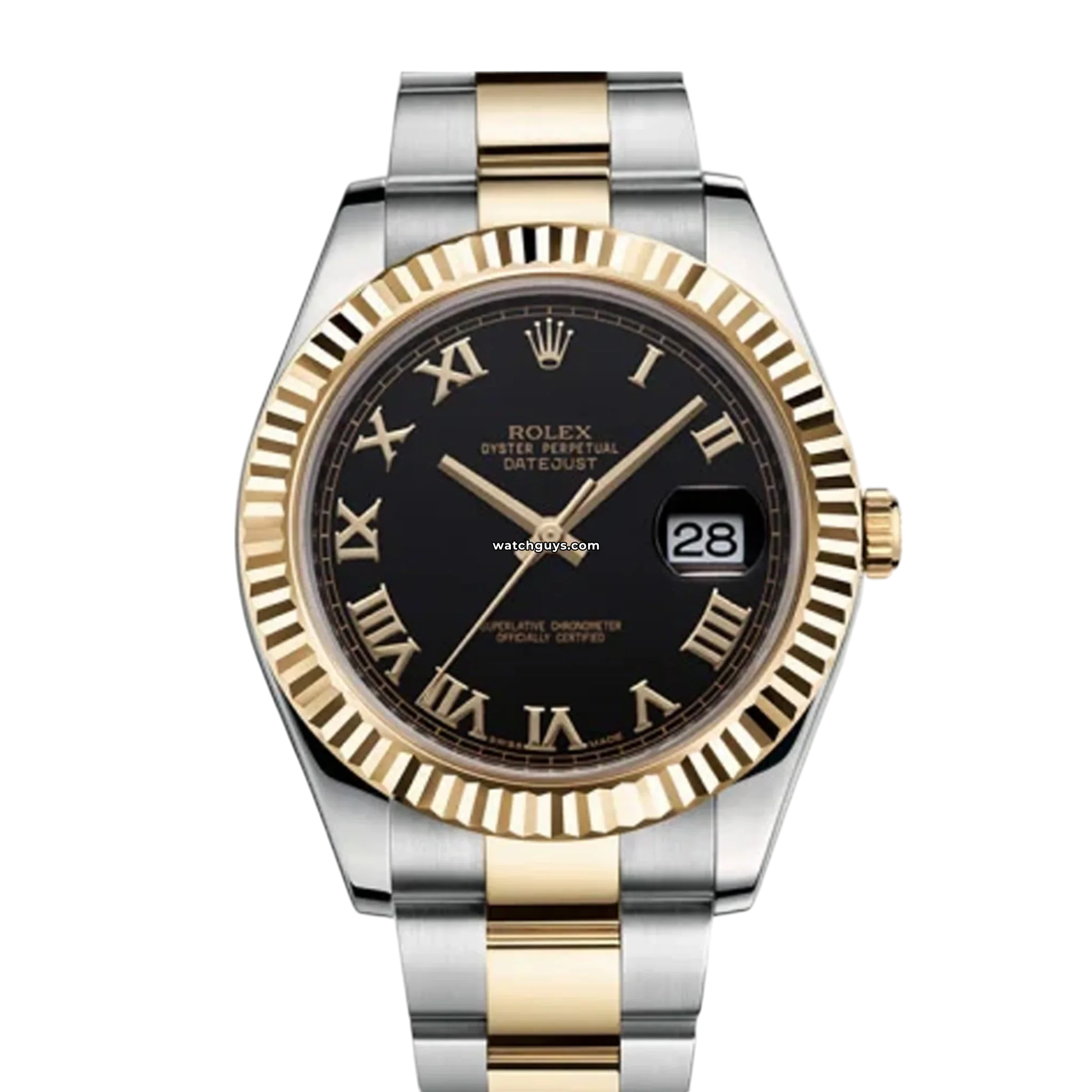 Rolex Datejust 116333 Men's Watch - Black Dial, Roman Numerals, Oyster Bracelet - Luxury Dress Watch for Business & Formal Occasions