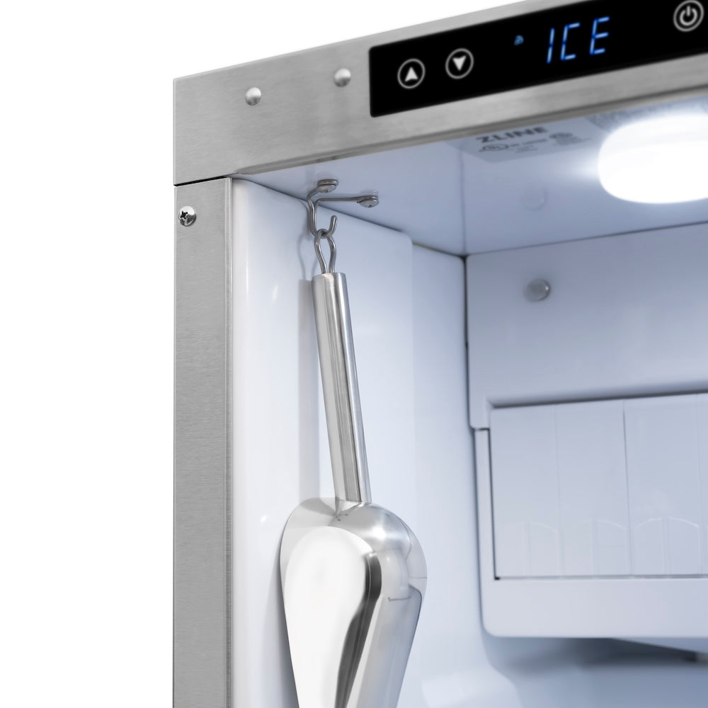 ZLINE Autograph Edition 15 Inch Built-In Ice Maker with Drain Pump - Stainless Steel Panel Ready Door & Matte Black Handle - Commercial Grade for Home Bars, Restaurants, and Entertaining Spaces (IGMDPZ 15 MB)