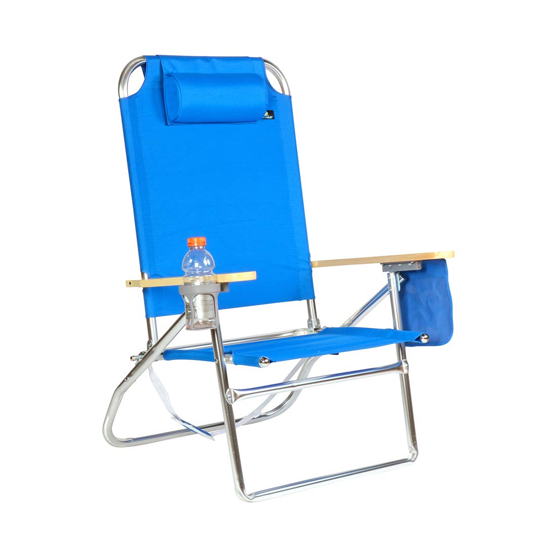 Extra Large Heavy Duty Aluminum Beach Chair for Adults - 300 lbs Capacity, 3 Reclining Positions, Cup Holder & High Seat Design - Perfect for Beach, Camping, Backyard Relaxation & Outdoor Adventures