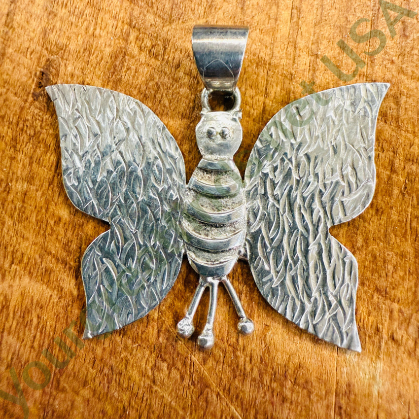 Vintage Large Butterfly Pendant Necklace - Sterling Silver 925 Jewelry for Women, Gift for Her, Birthday, Anniversary, Valentine's Day