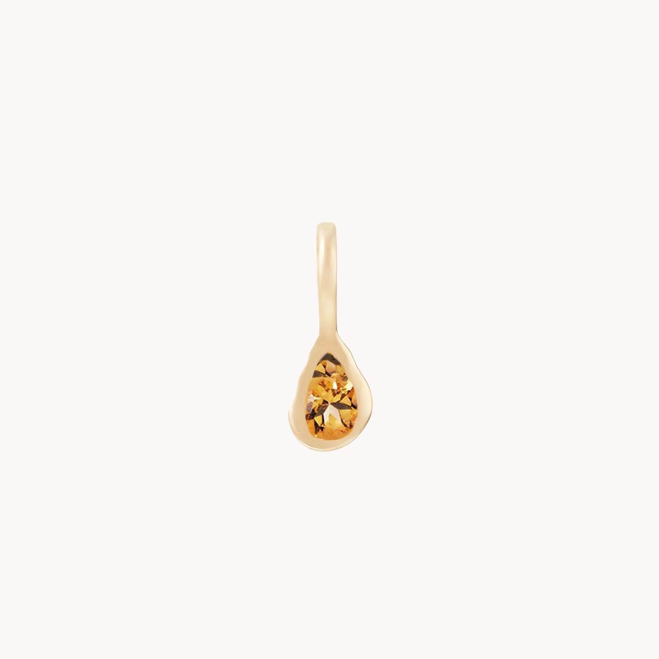10K Yellow Gold Pear Citrine November Birthstone Charm Jewelry - Perfect for Birthdays, Gifts & Special Occasions