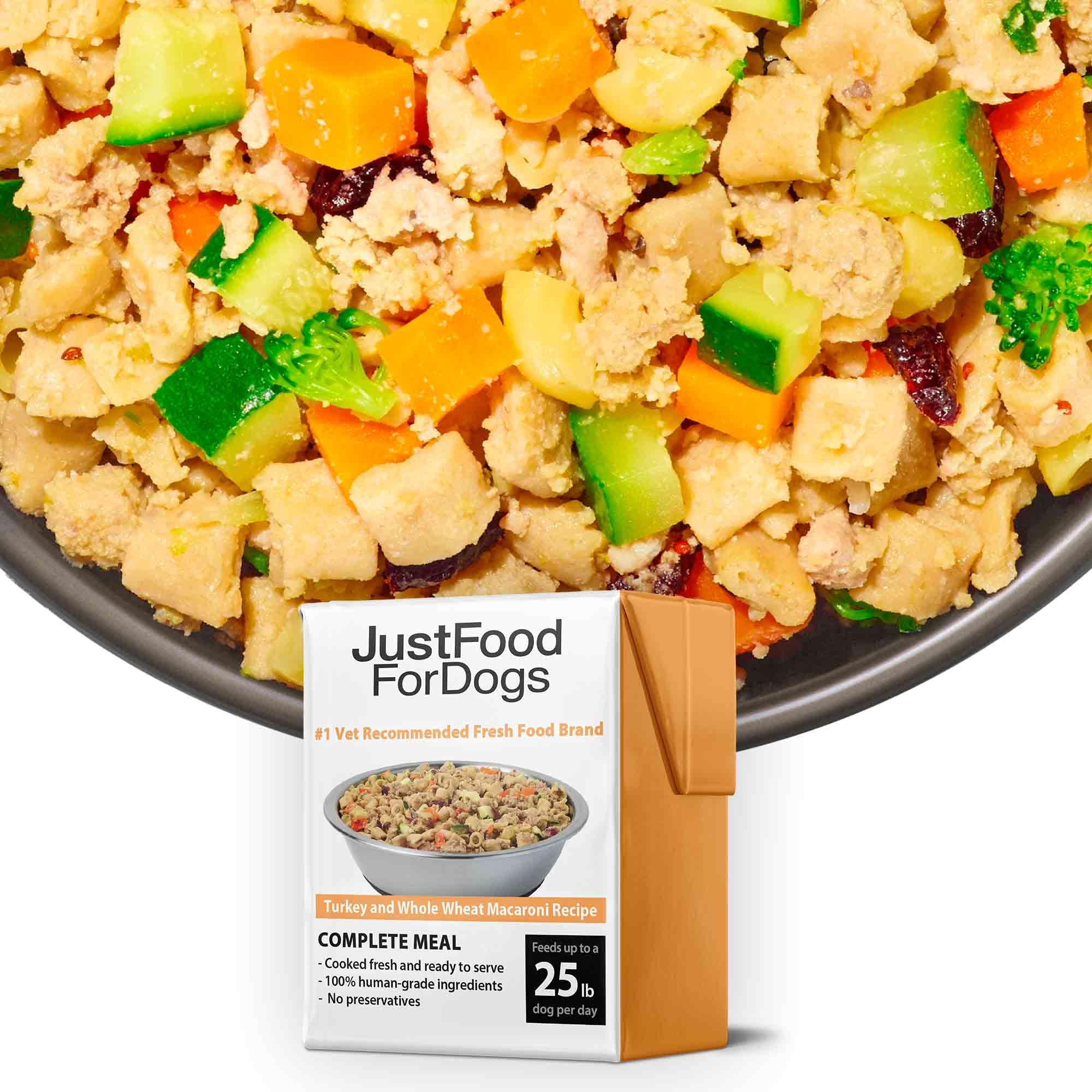 JustFoodForDogs Pantry Fresh Wet Dog Food - Turkey & Whole Wheat Macaroni Recipe | Human-Grade Complete Meal or Topper | 12.5 oz (Pack of 12) | Perfect for Picky Eaters & Sensitive Stomachs