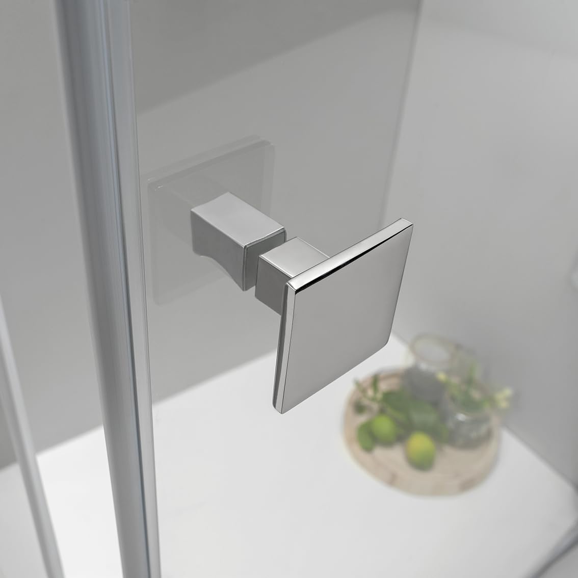 90x100cm Frameless Hinged Shower Enclosure with Fixed Glass Panel - Perfect for Modern Bathrooms & Spa-Like Showers