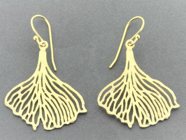 22K Gold Over Silver Ginkgo Leaf Earrings for Women - Elegant Nature-Inspired Jewelry for Everyday Wear & Special Occasions
