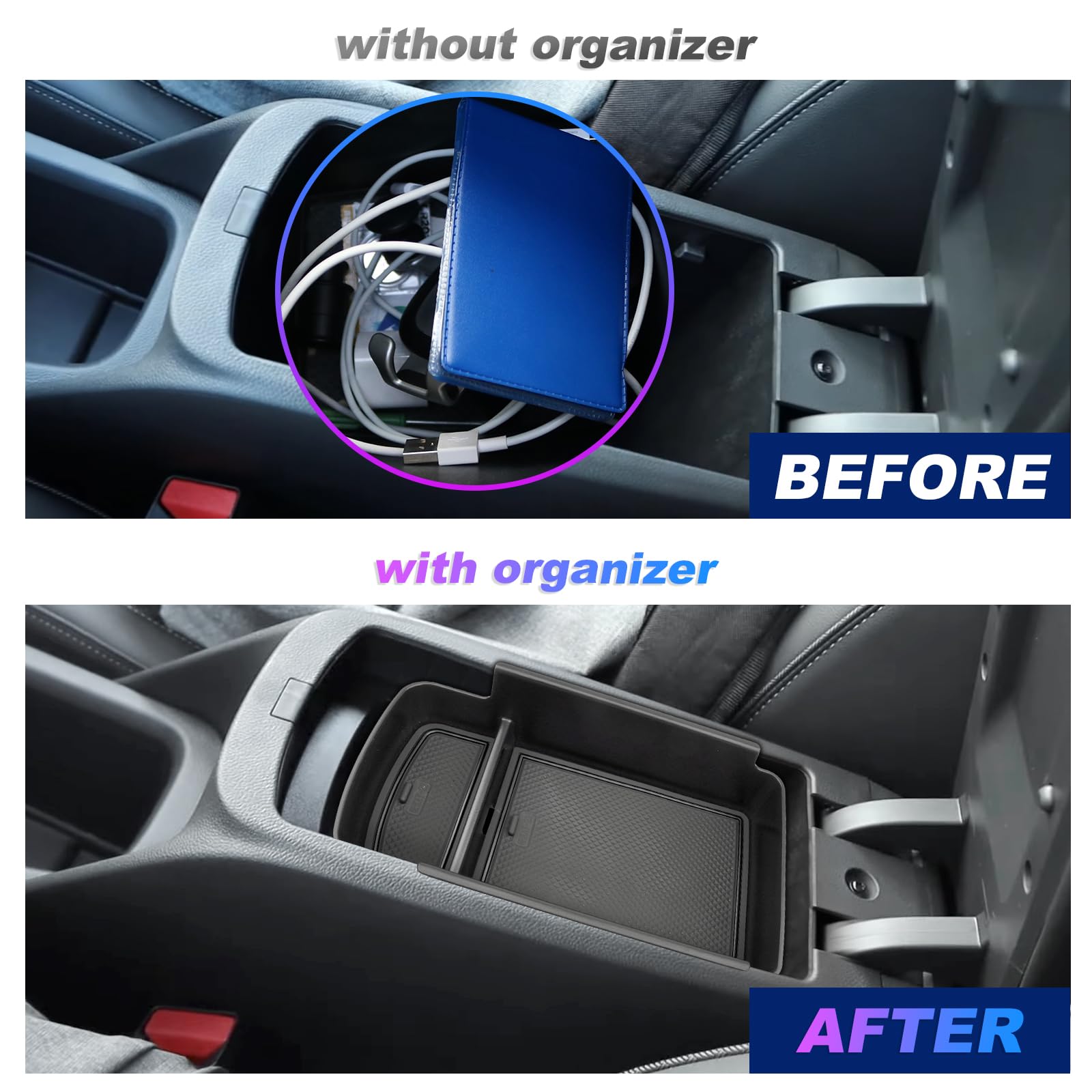 2024-2025 Buick Envista Center Console Organizer - Black Armrest Tray Storage Accessory | Perfect for Car Organization, Snacks, Phones & Road Trips