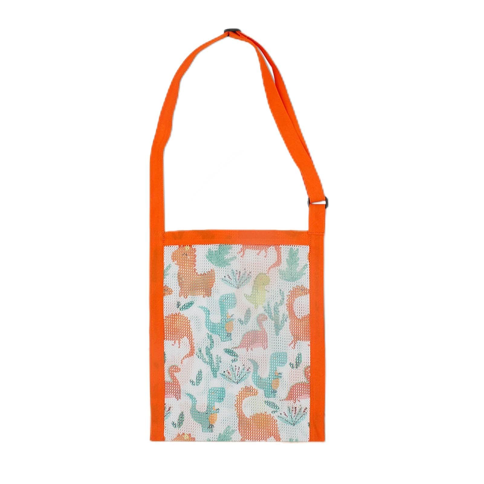 GEUGECY Kids Mesh Beach Bag - Colorful Sand Toys & Shell Shoulder Bag, Foldable Seashell Collecting Net Bag for Boys & Girls - Perfect for Beach Trips, Poolside Fun, and Outdoor Adventures