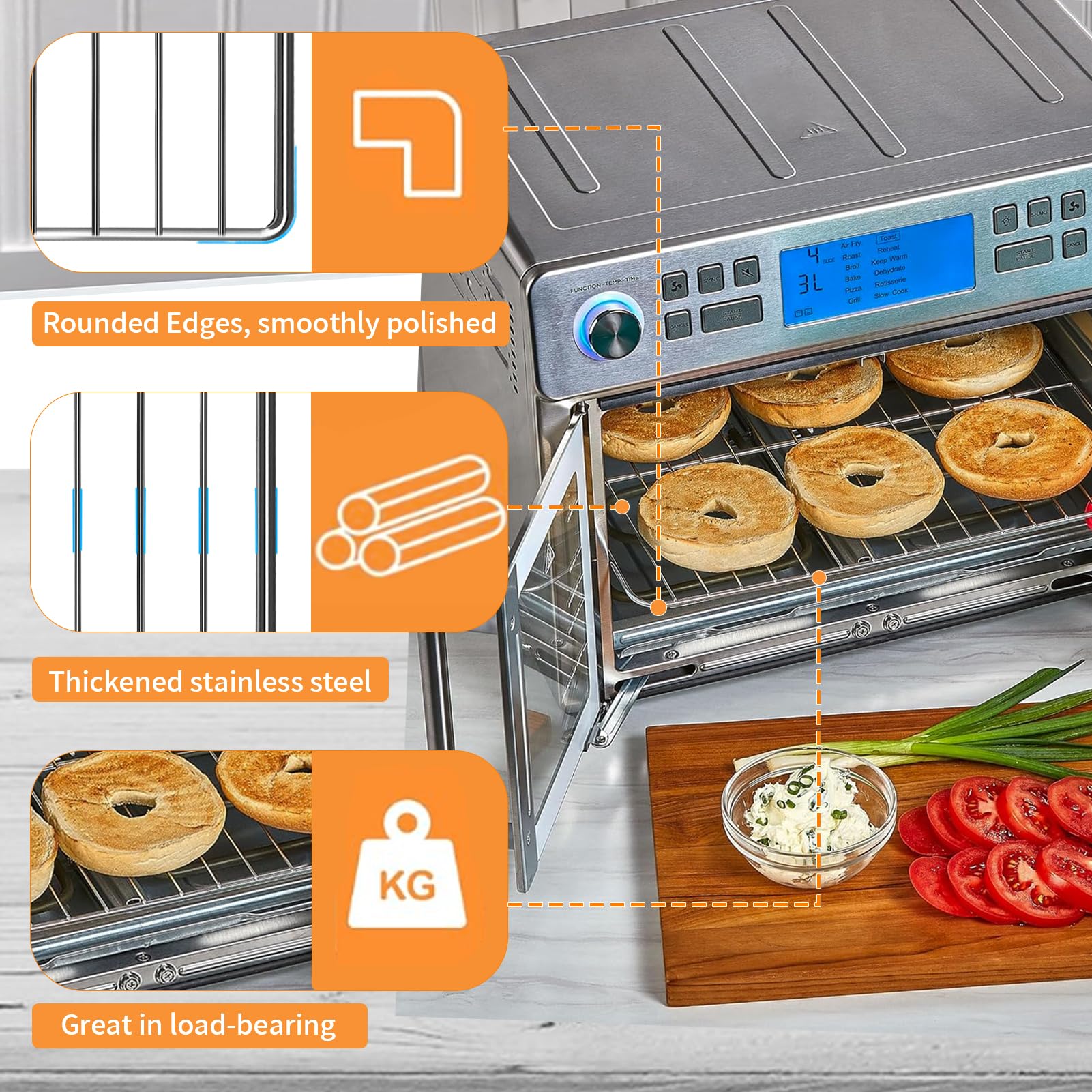 Stainless Steel Air Fryer Wire Rack for Emeril Lagasse Dual Zone 360 Air Fryer Oven 25 QT (14.5''x11.5'') - Replacement Grill & Roasting Rack Accessories - Perfect for Cooking Chicken, Vegetables & Baking