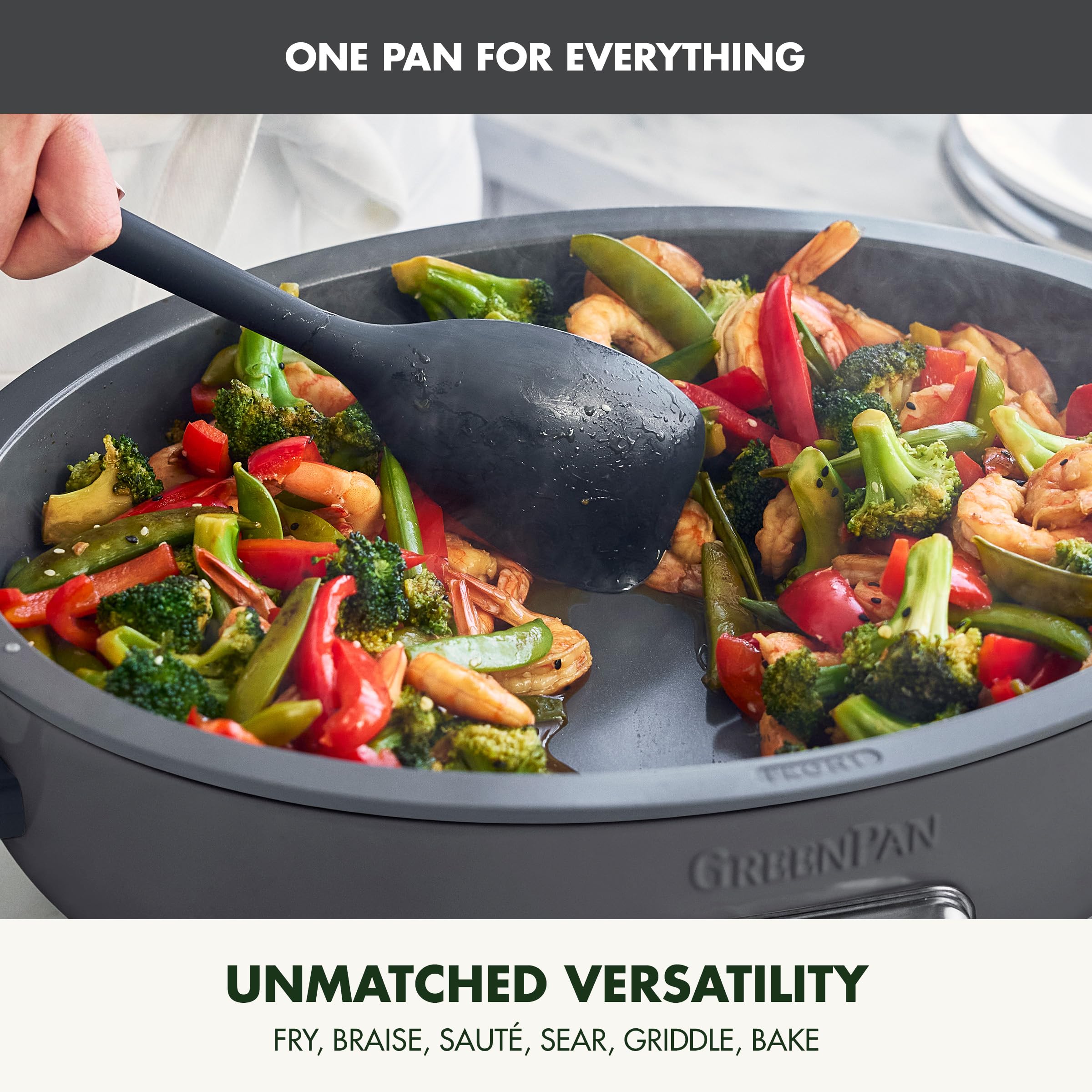 GreenPan Elite 5.5QT Electric Oval Skillet - PFAS-Free Ceramic Nonstick Cookware, 1800W Multi-Cooker with Adjustable Temperature Control, Dishwasher Safe Lid & Removable Pot - Perfect for Searing, Sautéing, Cooking Rice, Stir-Frying - Ideal for Family Dinners, Meal Prep & Healthy Cooking