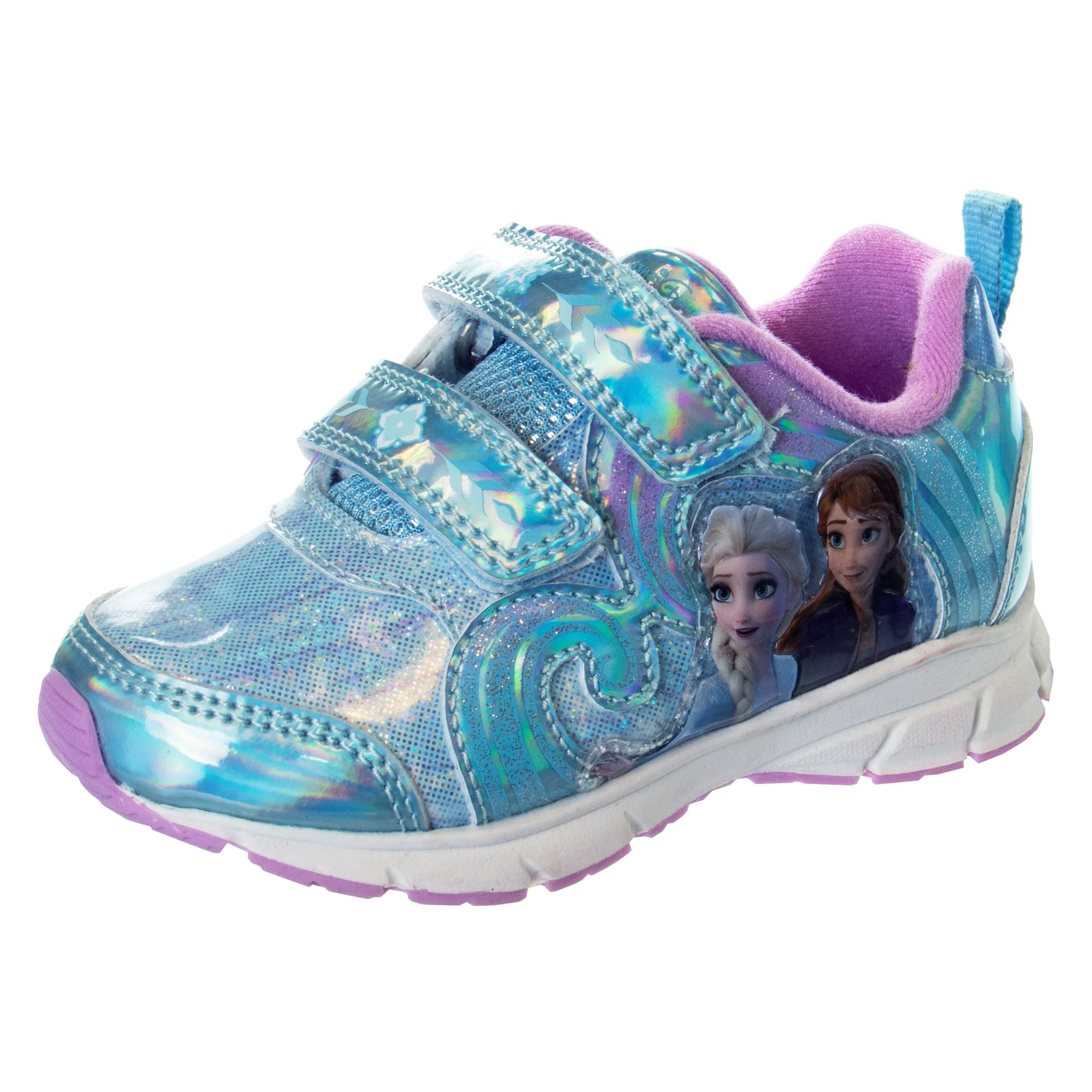 Disney Frozen Light-Up Sneakers for Girls - Toddler Running Shoes for Play & School