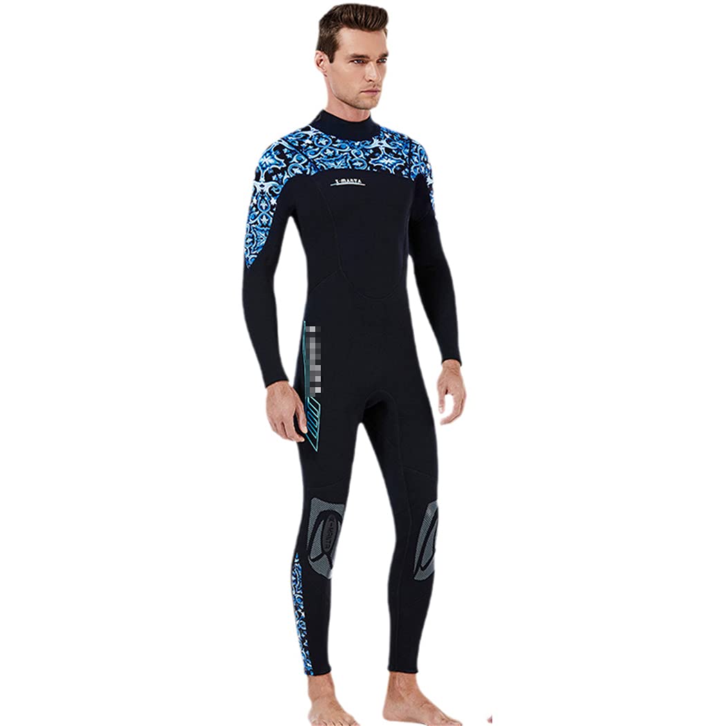 3mm Neoprene Full Body Wetsuit for Scuba Diving & Water Sports - Back Zip Long Sleeve One Piece Swimming Suit - Perfect for Surfing, Snorkeling & Cold Water Activities