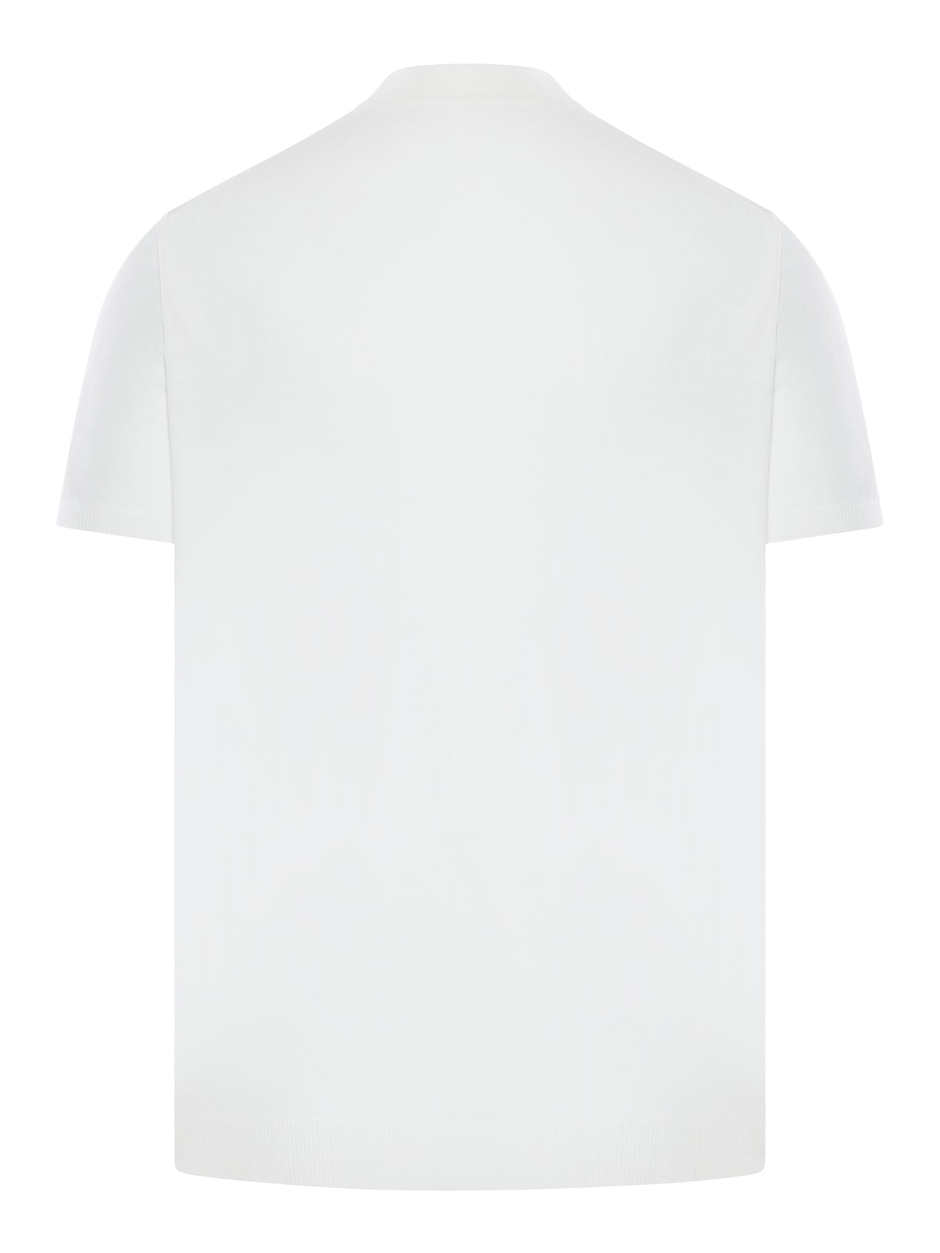 Roberto Collina Knitted T-Shirt for Men - Soft Cotton White Tee (Style: Rb10023 Rb1001White) - Perfect for Casual Wear, Layering & Everyday Outfits