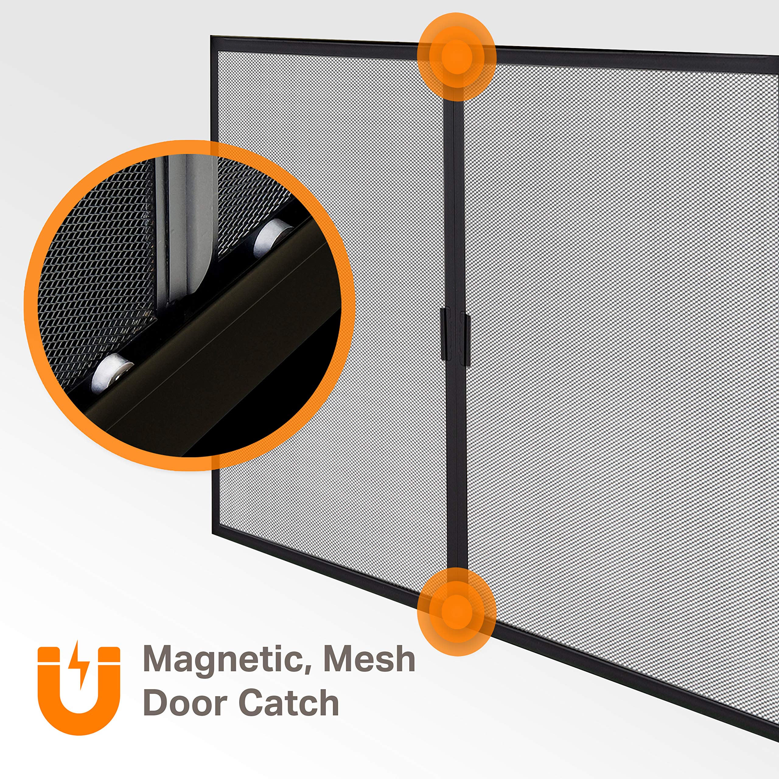 Pleasant Hearth Carlisle Collection Fireplace Glass Door - Tempered Safety Glass with Black Frame for Wood Burning Fireplace - Perfect for Living Room, Patio & Winter Heating