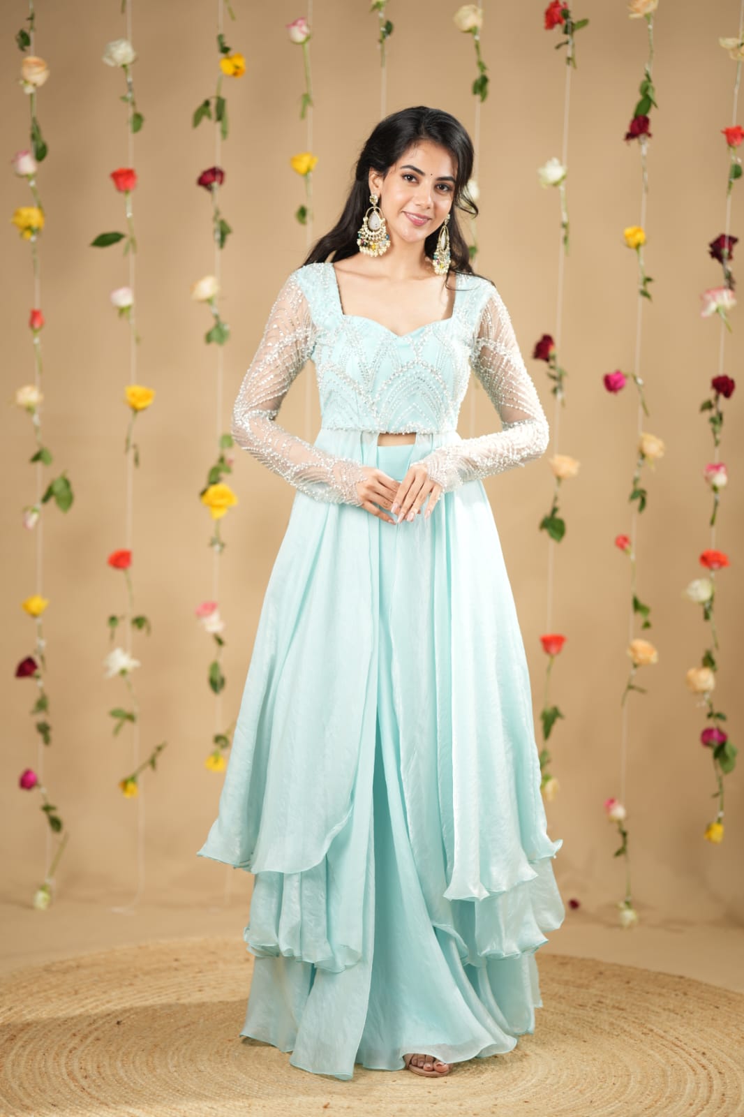 Manisha Premium Designer Slit Anarkali with Skirt - Elegant Indian Ethnic Dress for Women | Perfect for Weddings, Parties & Festive Occasions