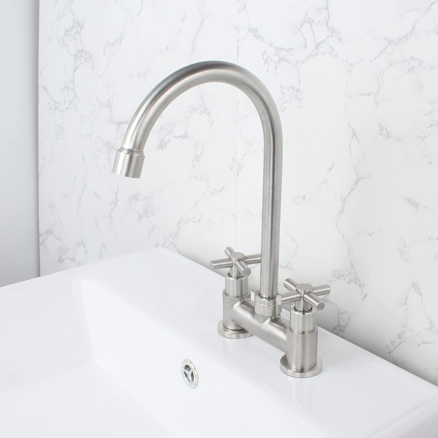 Stainless Steel Brushed Nickel 2 Hole 4