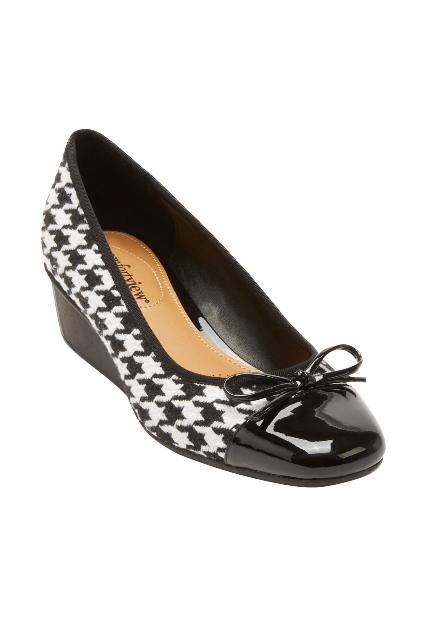 Comfortview Women's Wide Width The Jade Flat - Comfortable Slip-On Ballet Flats for Work, Travel & Casual Wear