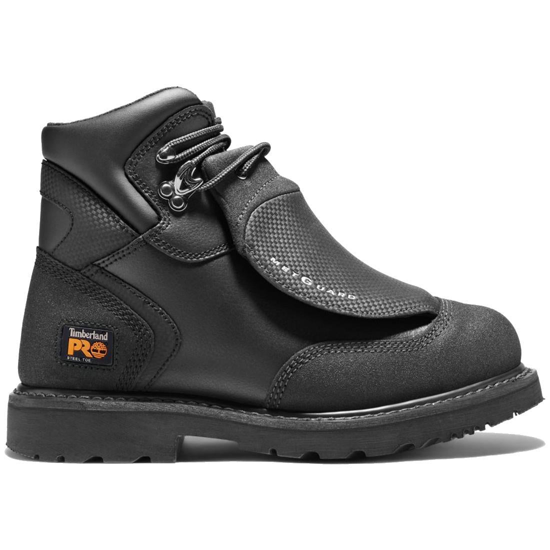 6 Inch Steel Toe Work Boots for Men - Black External Met Guard Safety Shoes | Heavy Duty Construction, Warehouse & Industrial Work Boots for Workplace Protection