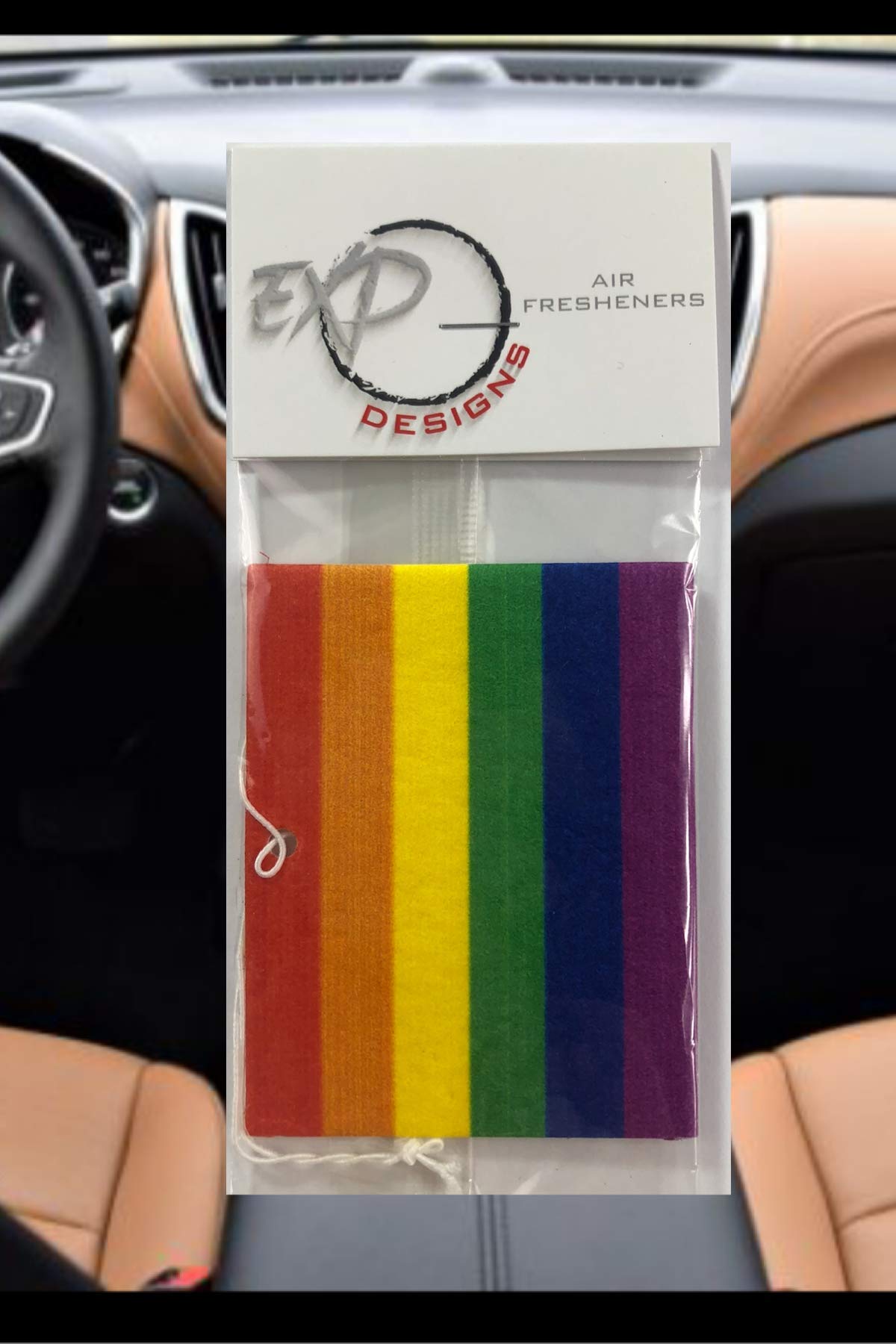 LGBT Pride Flag Car Air Freshener - Rainbow Scented Hanging Decor for LGBTQ+ Supporters | Perfect for Cars, Offices & Pride Events