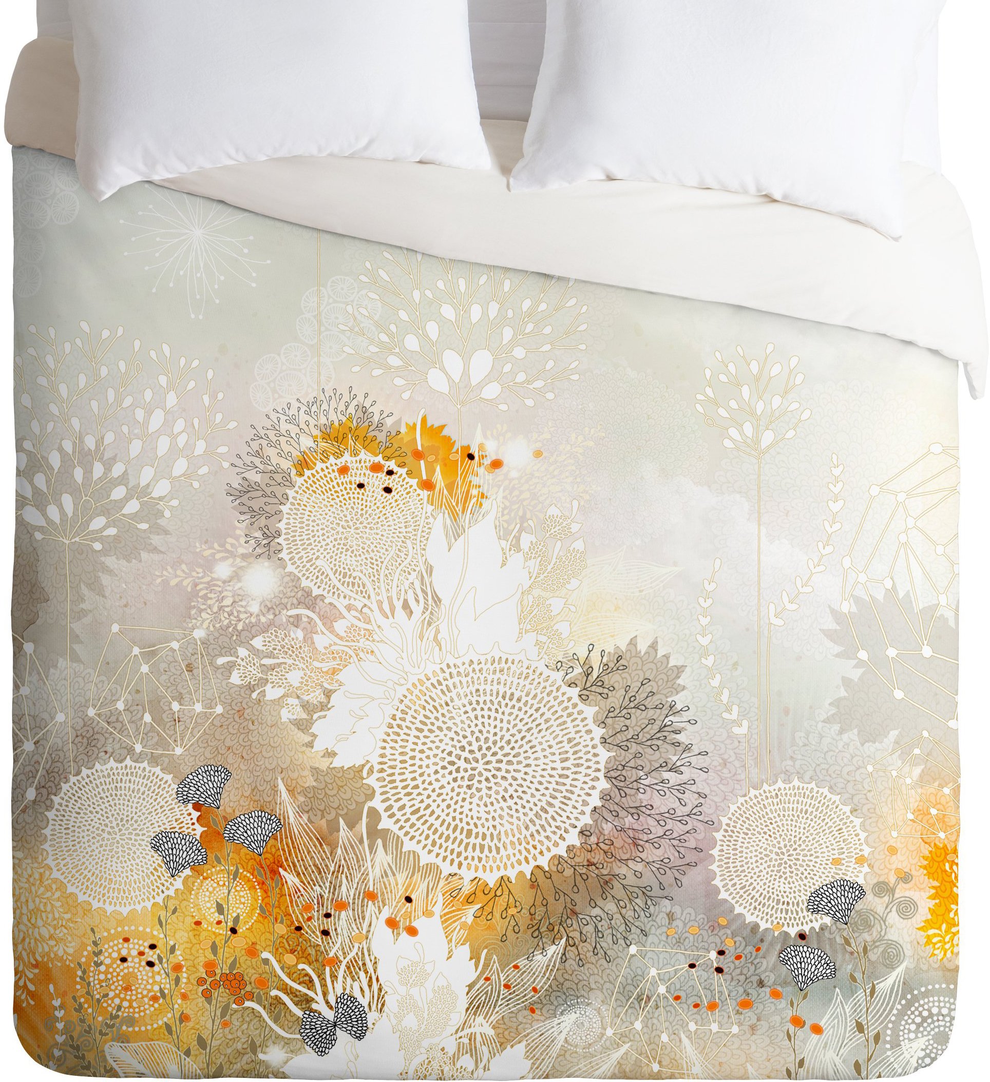 Deny Designs Iveta Abolina White Velvet Duvet Cover - Soft Luxury Twin/Twin XL Size for Bedroom Decor - Perfect for Guest Rooms, Dorms & Cozy Winter Nights
