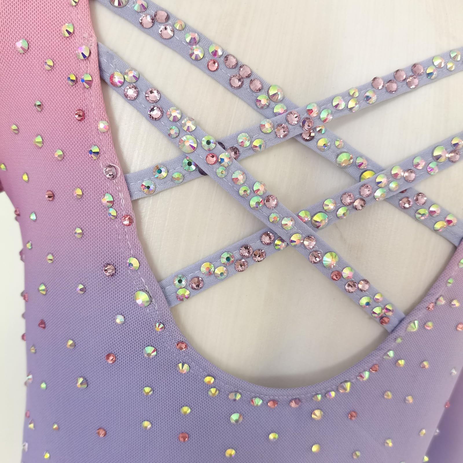 Girls' Pink Figure Skating Dress - Sparkly Performance & Competition Costume for Ice Skating Shows, Recitals, and Events