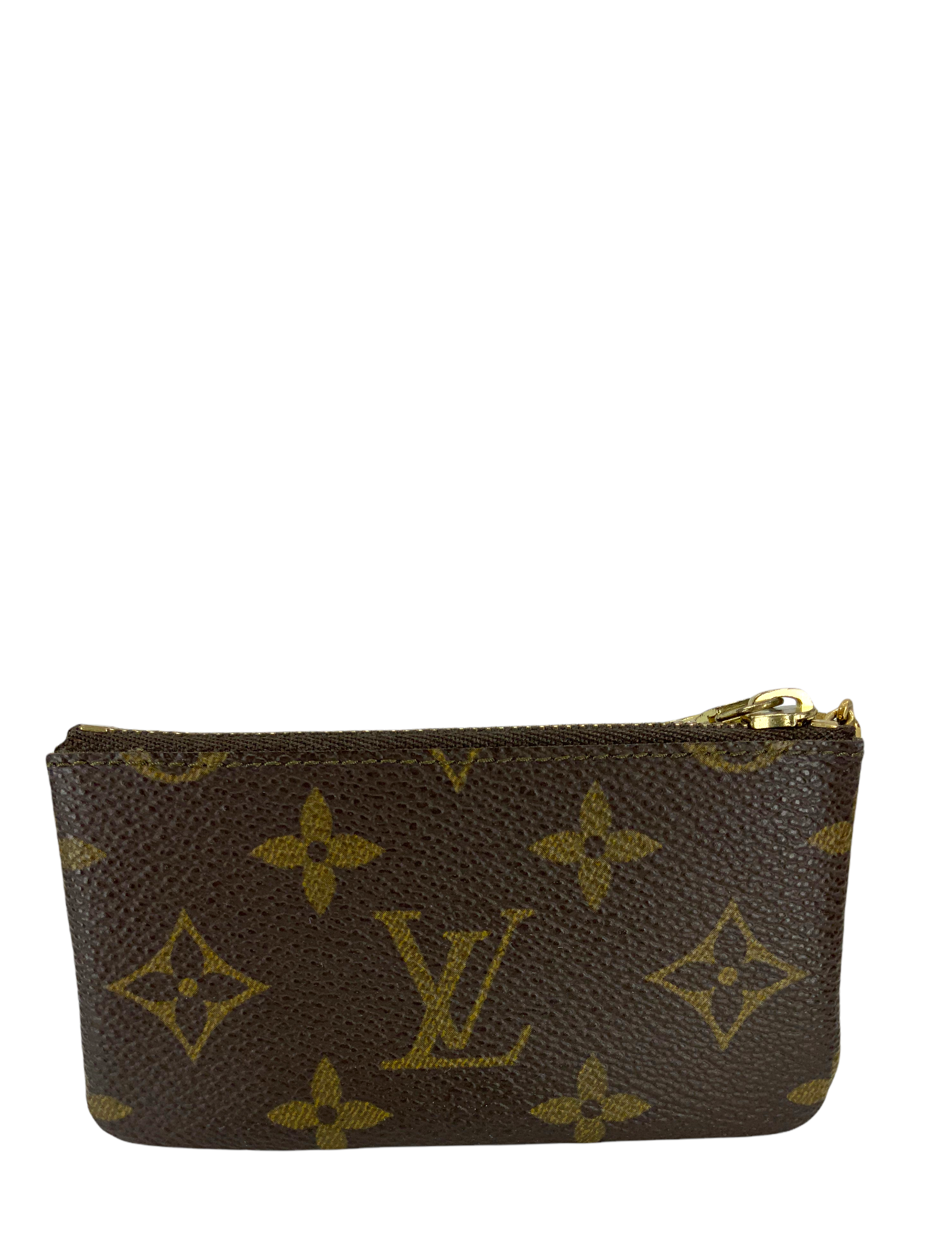 Louis Vuitton Monogram Key Pouch - Genuine Leather Keychain Wallet for Women & Men - Perfect for Keys, Cards & Small Essentials | Gift Idea for Travel & Daily Use