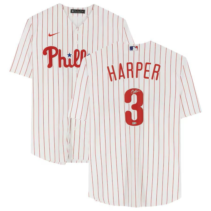 Bryce Harper Autographed Philadelphia Phillies Nike Replica Jersey - Official MLB Licensed, Authentic Signature - Perfect for Game Day, Collectors & Sports Memorabilia Display