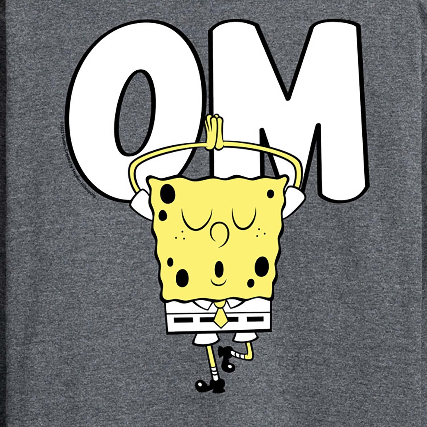 HYBRID APPAREL Spongebob Squarepants Yoga Pose Men's Long Sleeve T-Shirt - Funny Cartoon Graphic Tee for Fans - Perfect for Gym, Yoga & Casual Wear