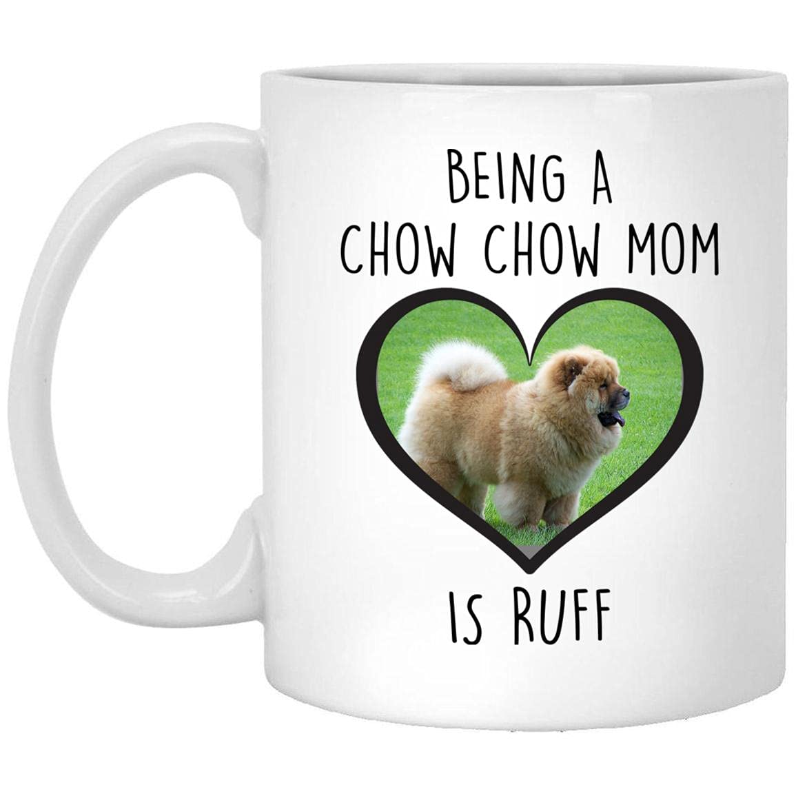 Funny Chow Chow Dog Mom Coffee Mug - Personalized Photo Gift for Women - 11 Oz White Ceramic Mug - Perfect Christmas 2024 Gift for Dog Lovers - Great for Coffee, Tea & Office Use