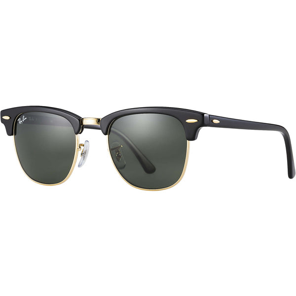 Ray-Ban Clubmaster Low Bridge Sunglasses - Black Frame with Green G-15 Lenses for Men & Women | Classic Retro Style for Driving, Outdoor Activities & Fashion