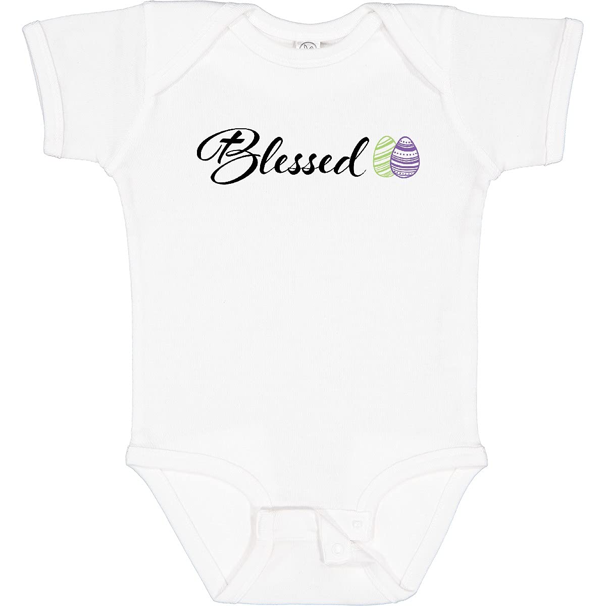 Inktastic Easter Blessed with Green and Purple Eggs Baby Bodysuit - Cute Easter Outfit for Infants, Soft Cotton Onesie for Boys & Girls - Perfect for Easter Photos, Family Gatherings & Holiday Celebrations