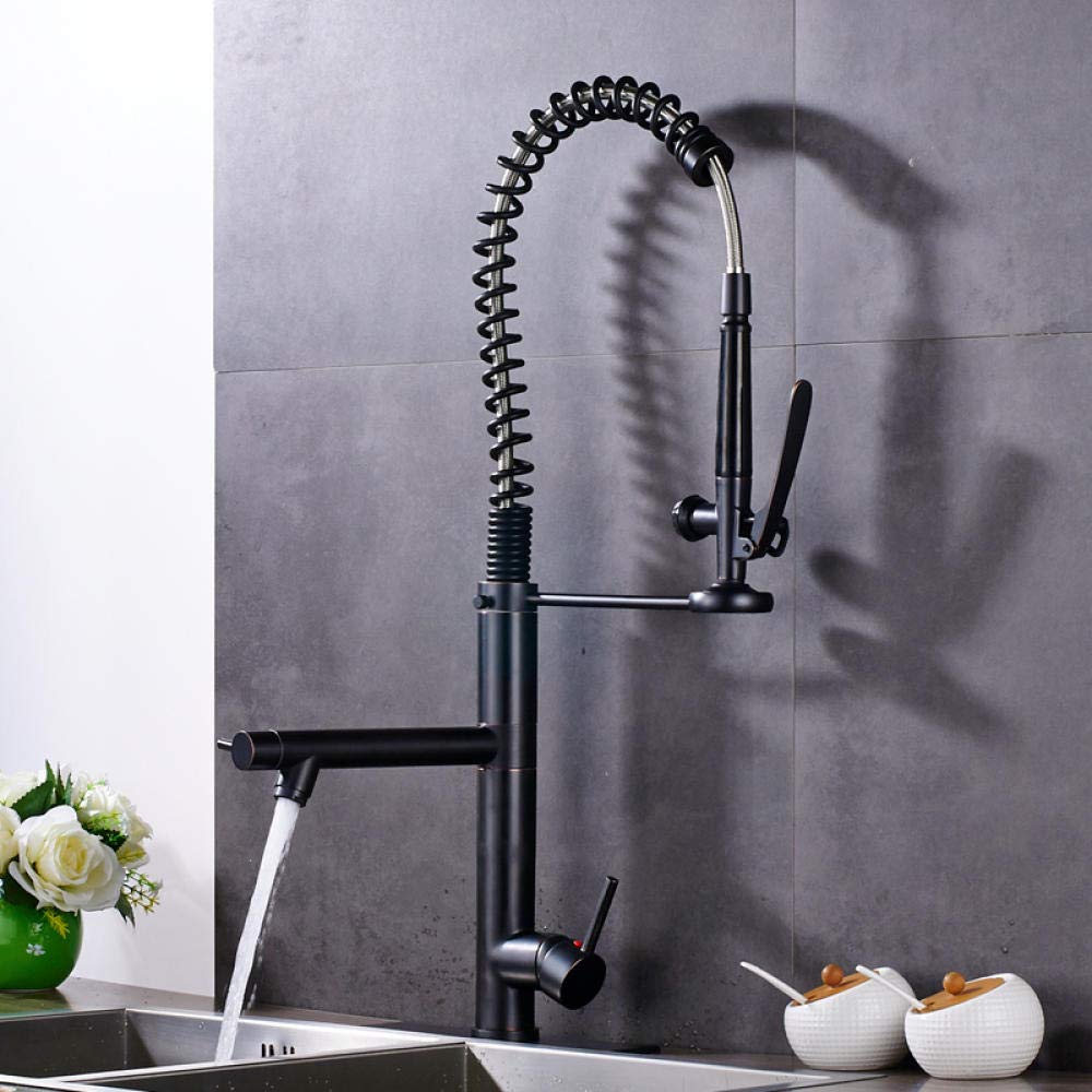 High-Pressure Pull Down Kitchen Faucet with Dual Spout - Hot & Cold Water Mixer, 360° Swivel Sprayer for Easy Cleaning - Perfect for Modern Kitchens, Dishwashing & Food Prep