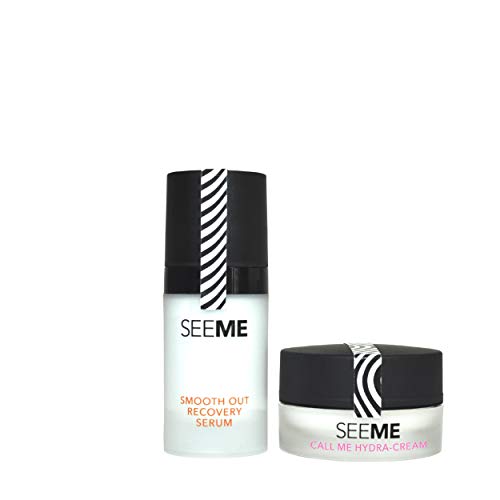SeeMe Beauty Anti-Aging Skincare Set for Mature Skin - Travel Size Moisturizer (15g) & Facial Serum (10ml) with Hyaluronic Acid & Niacinamide - Wrinkle Reduction & Hydration for Men & Women - Perfect for Travel, Daily Skincare Routine & Gift Giving