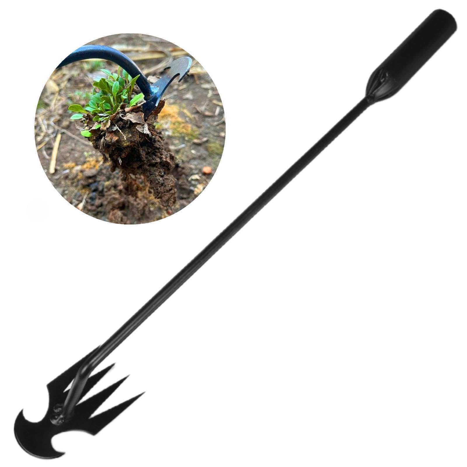 4-Claw Manganese Steel Weed Puller Tool - Heavy Duty Garden Weeder for Efficient Uprooting & Grass Removal | Perfect for Lawn Care, Flower Beds & Vegetable Gardening | Ergonomic Hand Weeder by MOTEERLLU