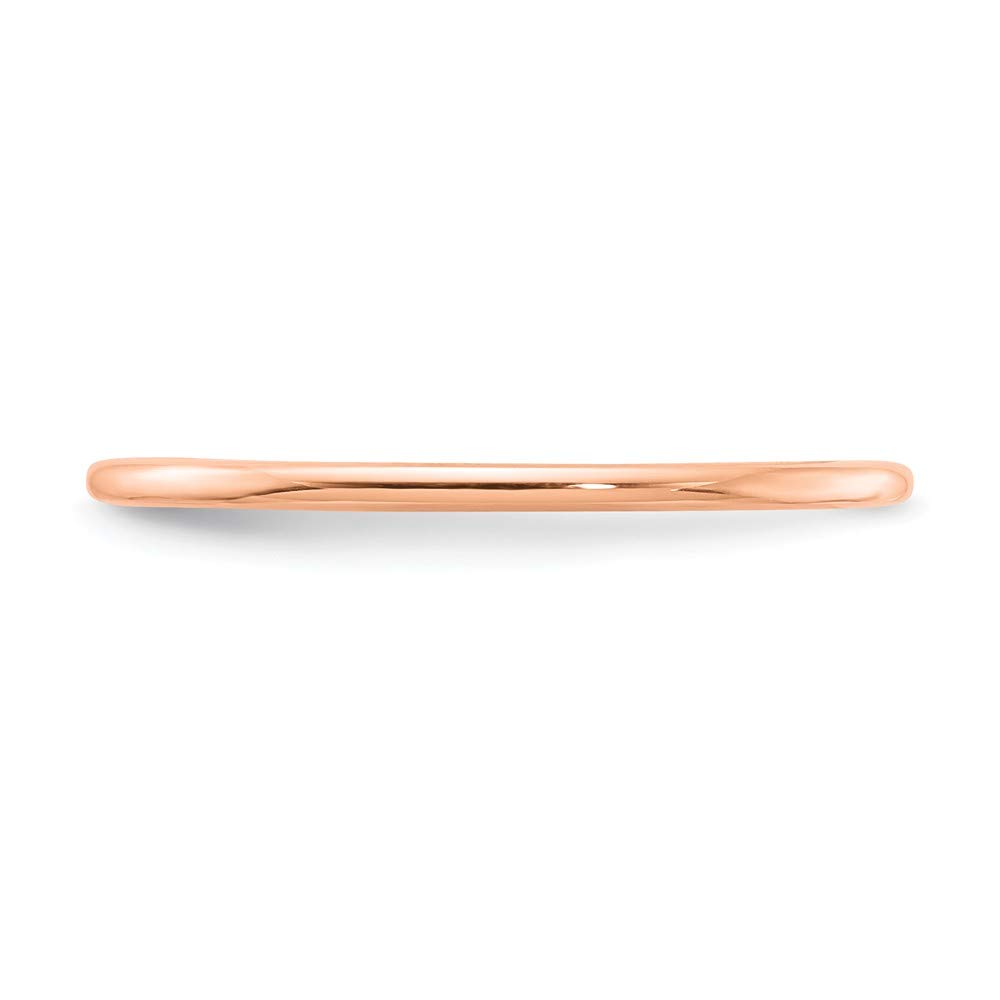 10K Yellow Gold, White Gold or Rose Gold 1.2mm Half Round Stackable Wedding Band Ring for Women - Thin Dainty Jewelry for Stacking, Anniversary Gift, Bridal Set, Everyday Wear