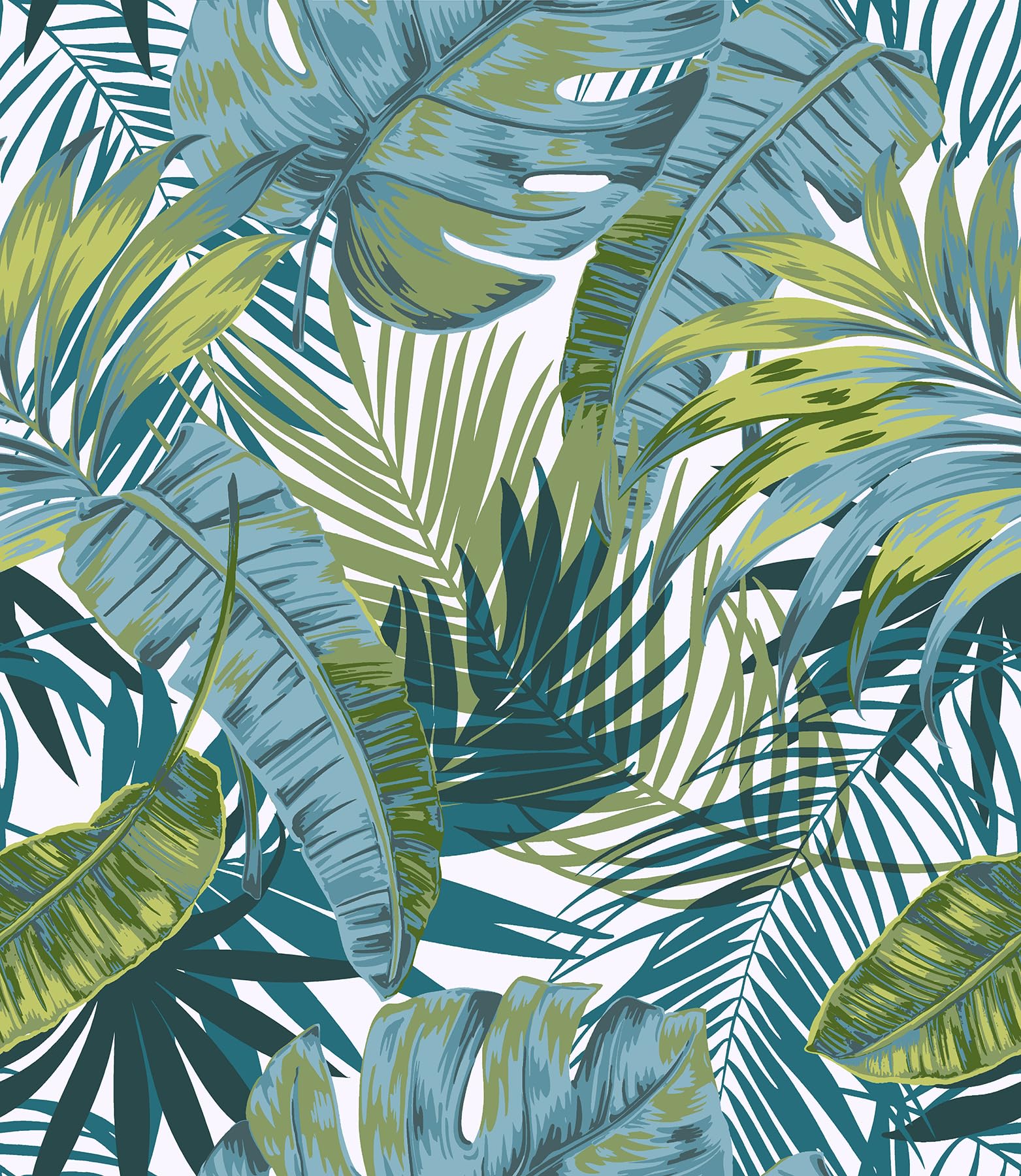 Bangalow Tropical Palm Peel and Stick Wallpaper - Self-Adhesive Removable Wallpaper for Home Decor, Bedroom, Living Room, Nursery - Easy to Install Tropical Leaf Design
