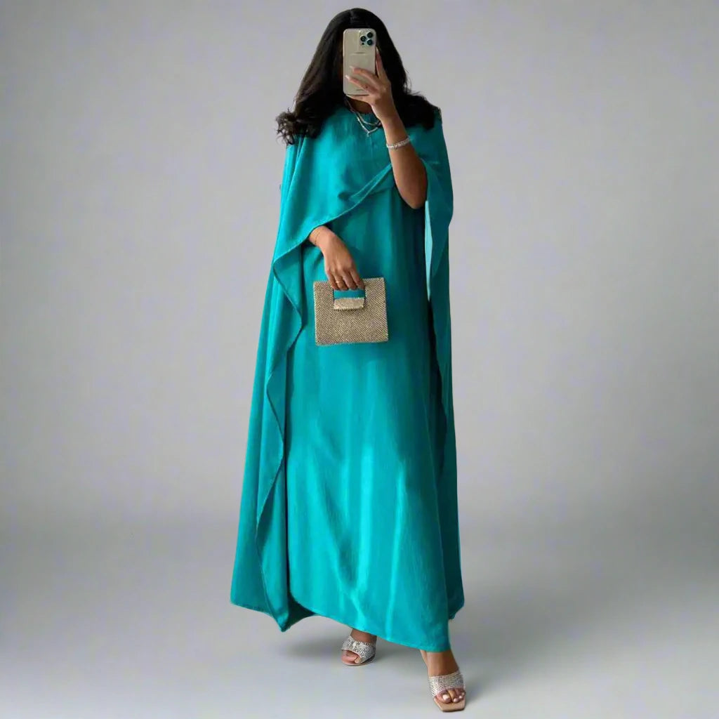 Elegant Muslim Women's Satin Abaya Dress - Modest Islamic Prayer Dress for Home & Mosque - Perfect for Eid, Ramadan & Special Occasions